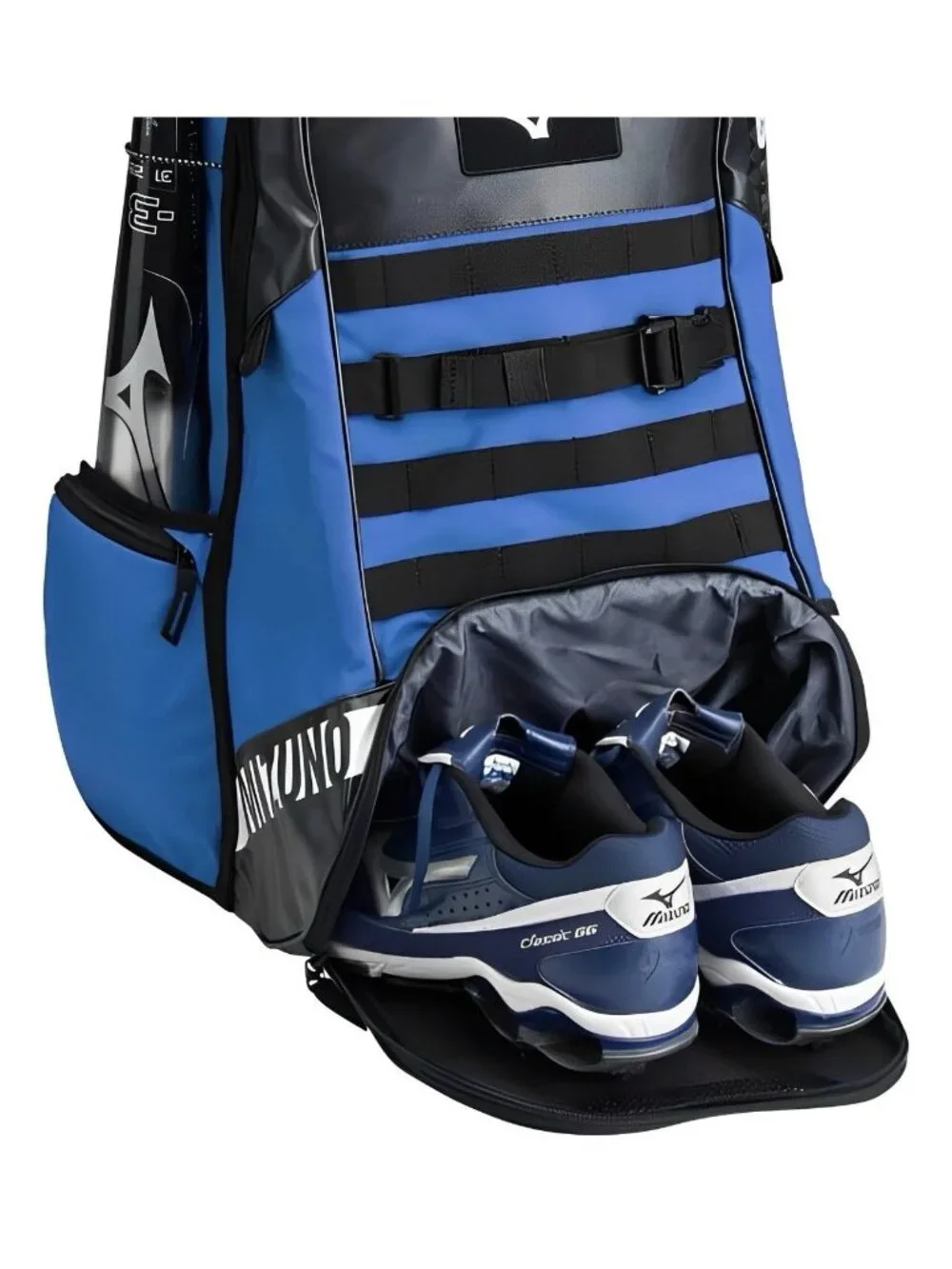 Mizuno MVP Backpack 22, Royal-Black Footwear Storage Baseball Bat Holder
